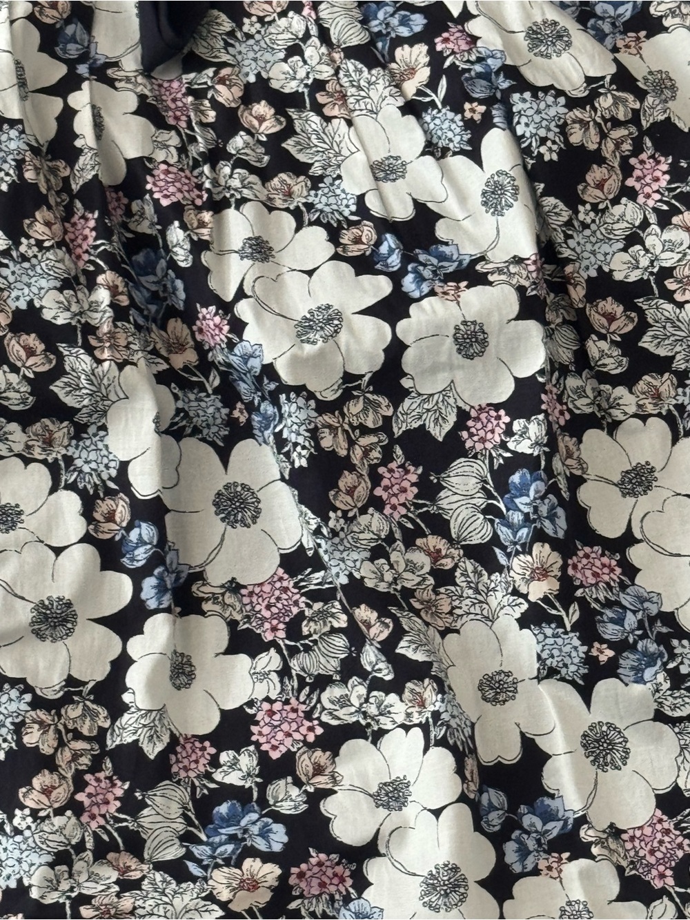Ann Taylor A-line Skirt with Black tie size 6 NWT black white purple Blue Floral - Picture 4 of 8